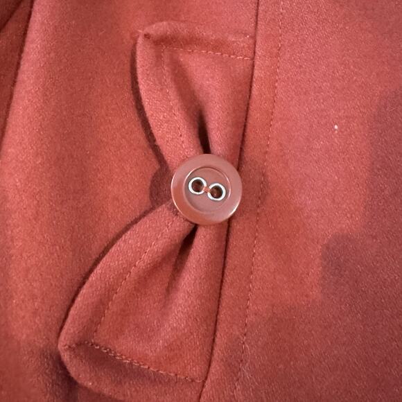 Tulle Orange Wool Button-Up Jacket Lined Short Medium Bows Feminine Preppy READ - Picture 7 of 15